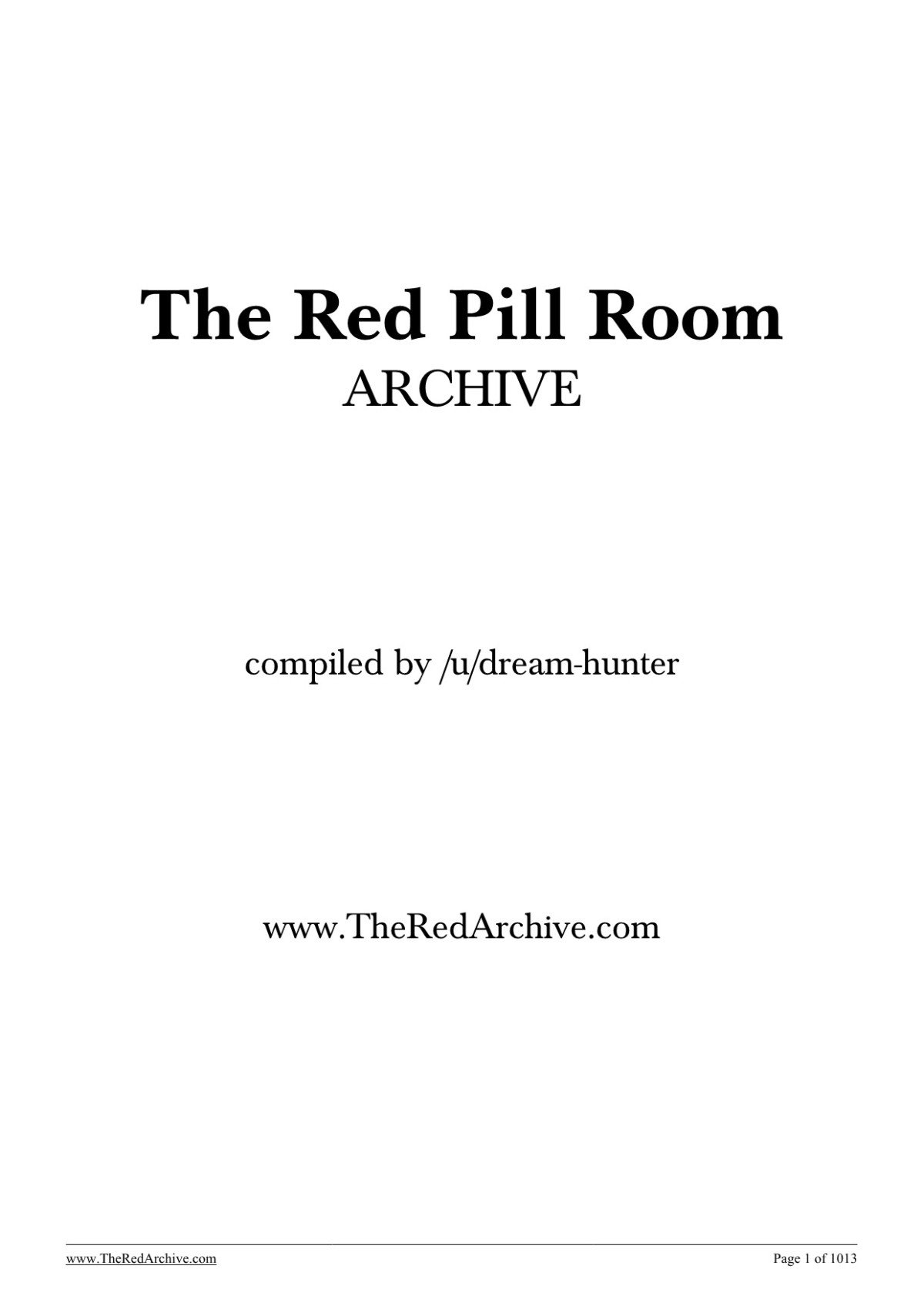 The Red Pill Room Blog Writings 1st Edition Ian Ironwood