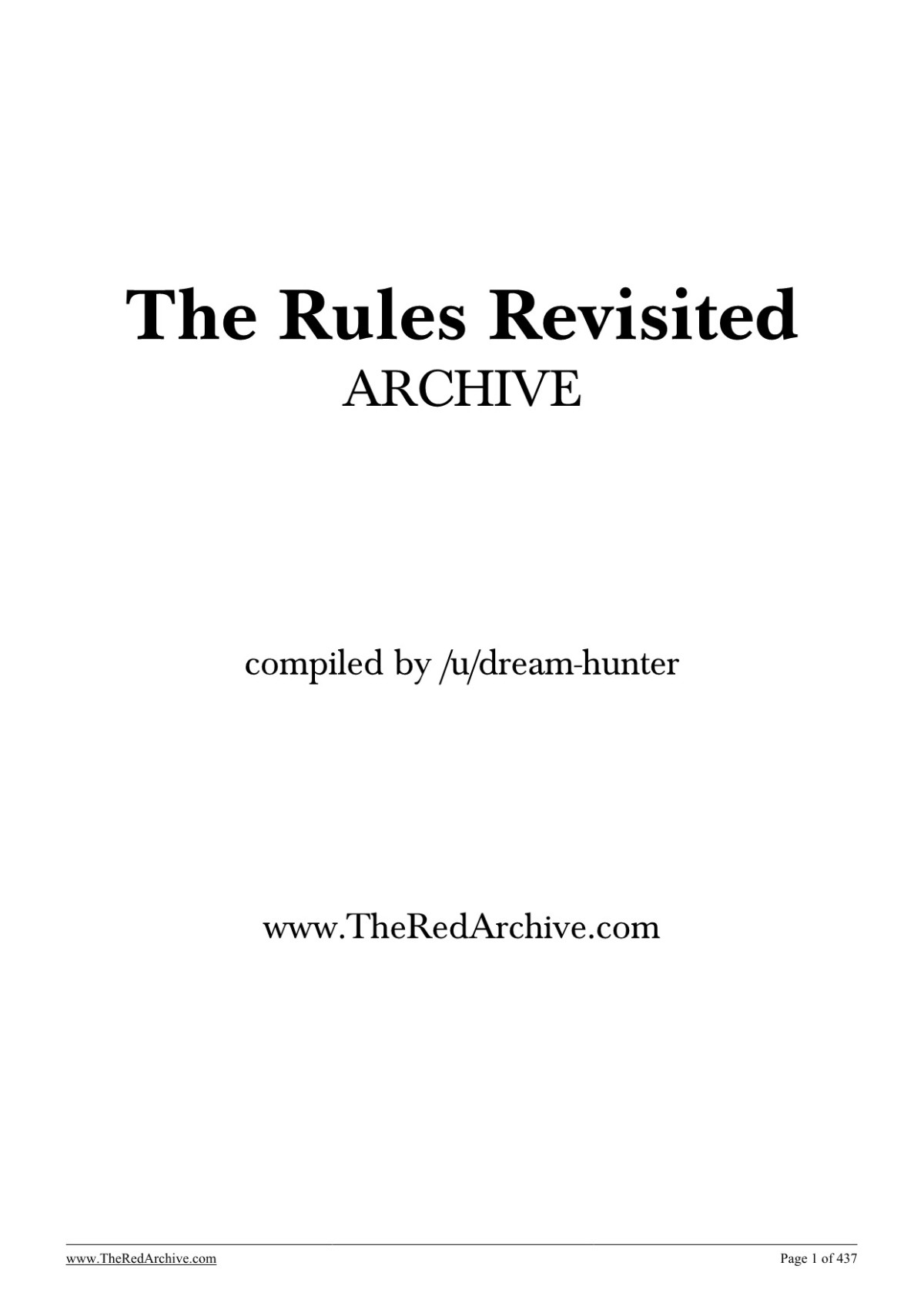 The Rules Revisited Blog Writings 1st Edition Andrew