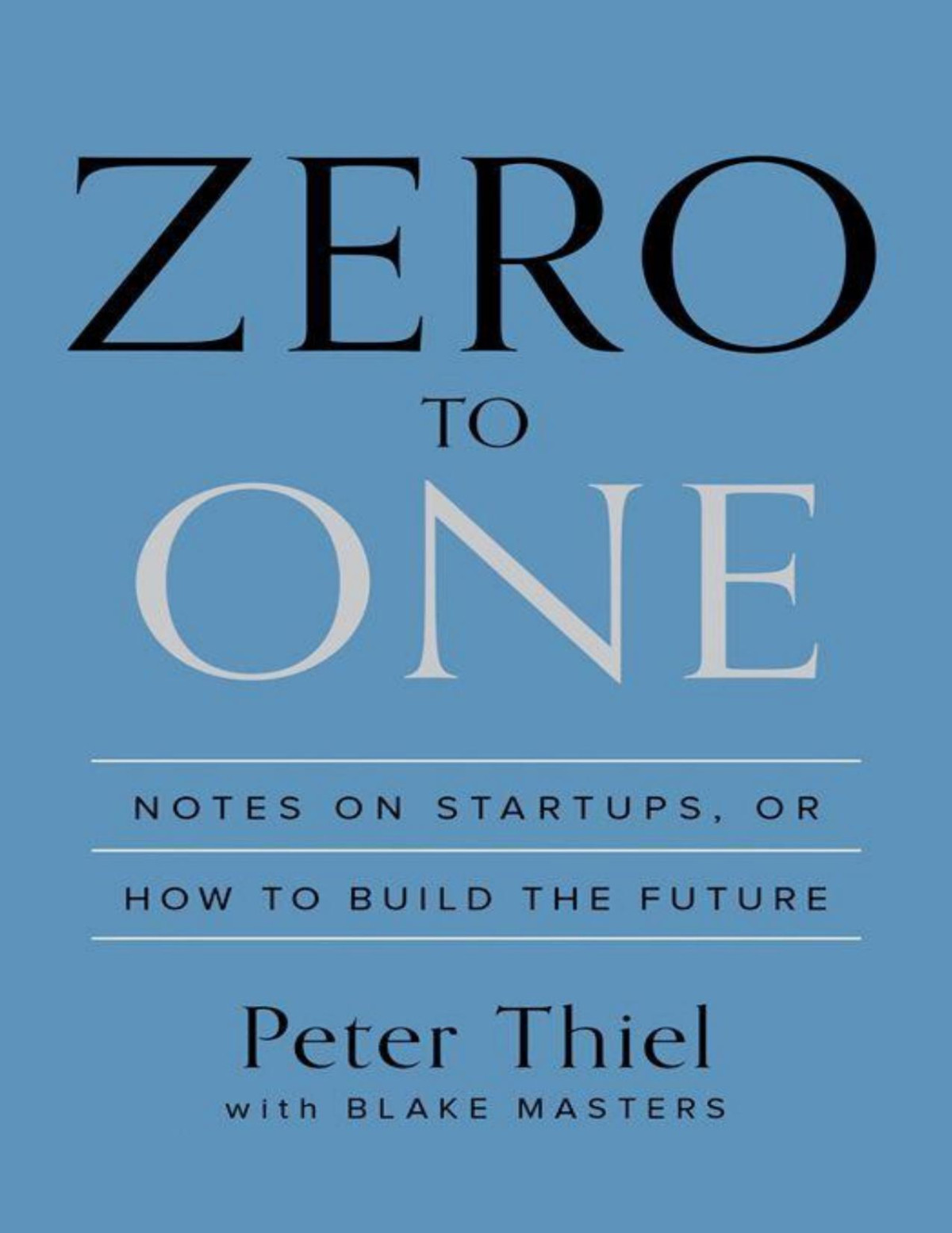 Zero To One Notes On Startups Or How To Build The Future Peter Thiel Blake Masters