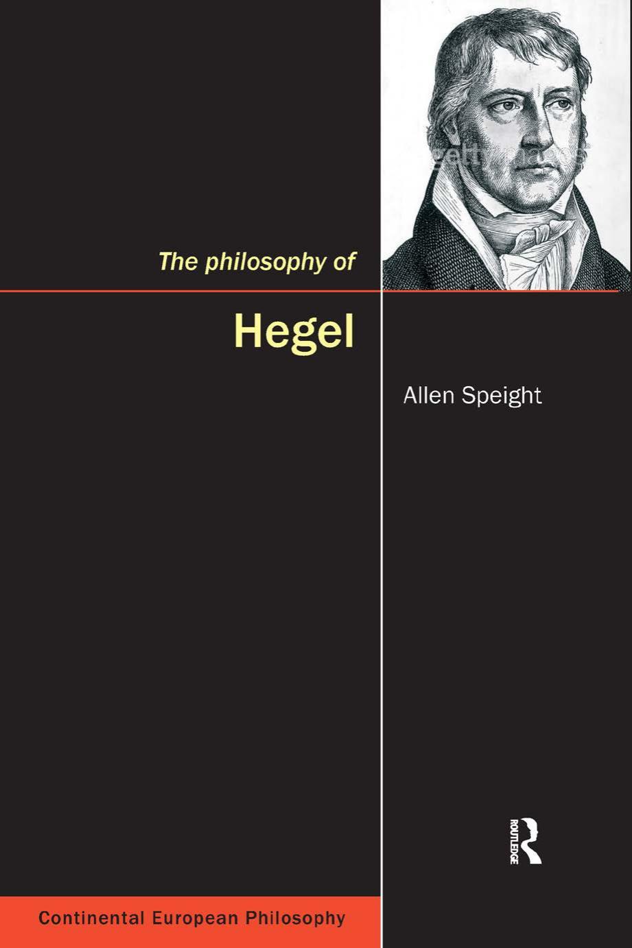 The Philosophy Of Hegel Allen Speight