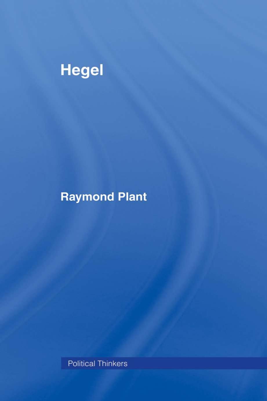 Hegel 1st Edition Raymond Plant