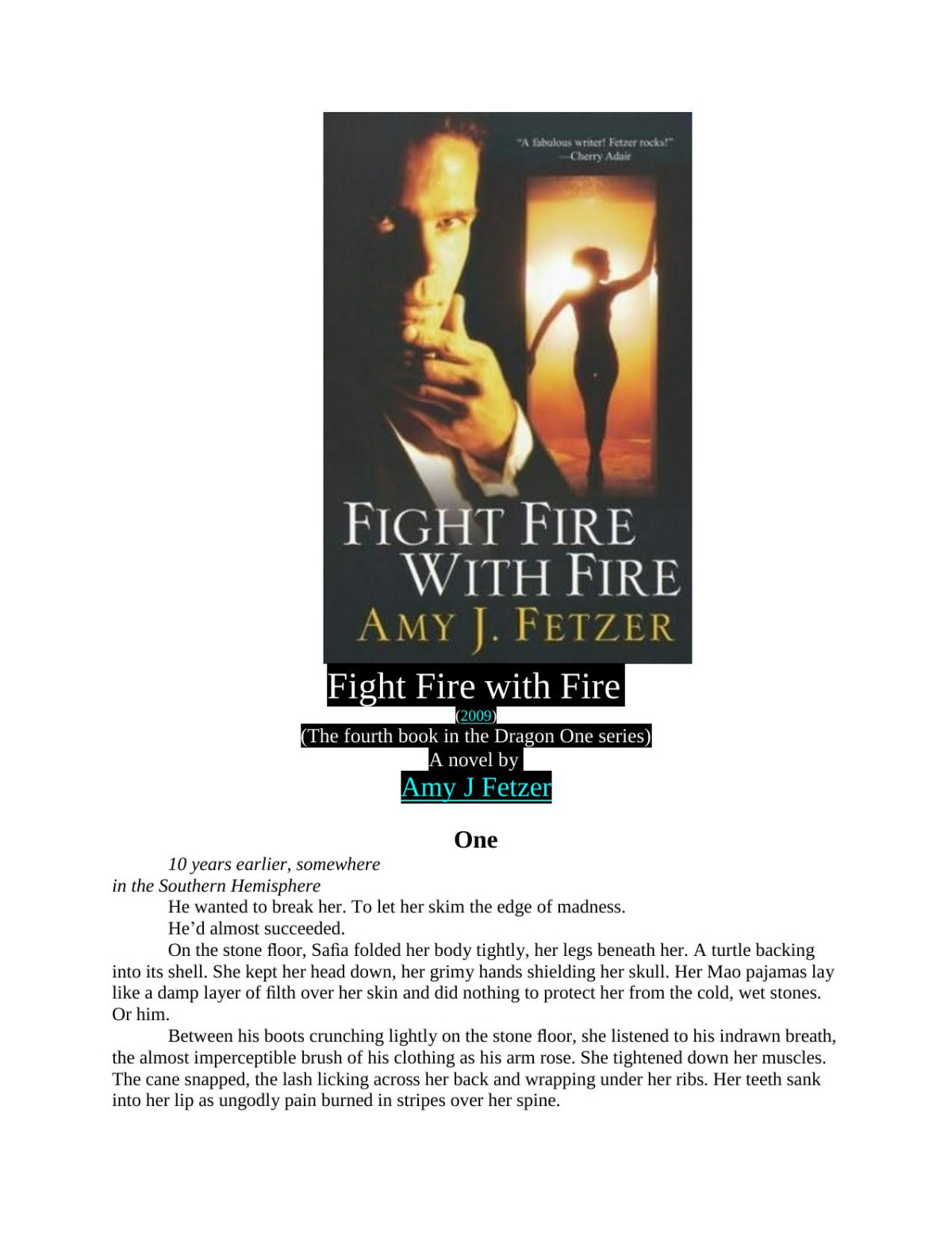 Fight Fire With Fire Amy J Fetzer