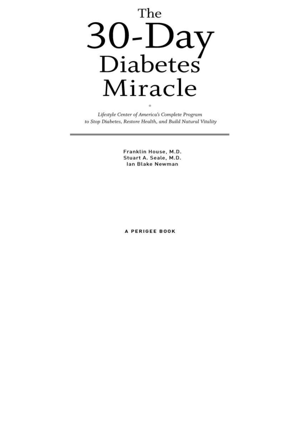 The 30day Diabetes Miracle Franklin House