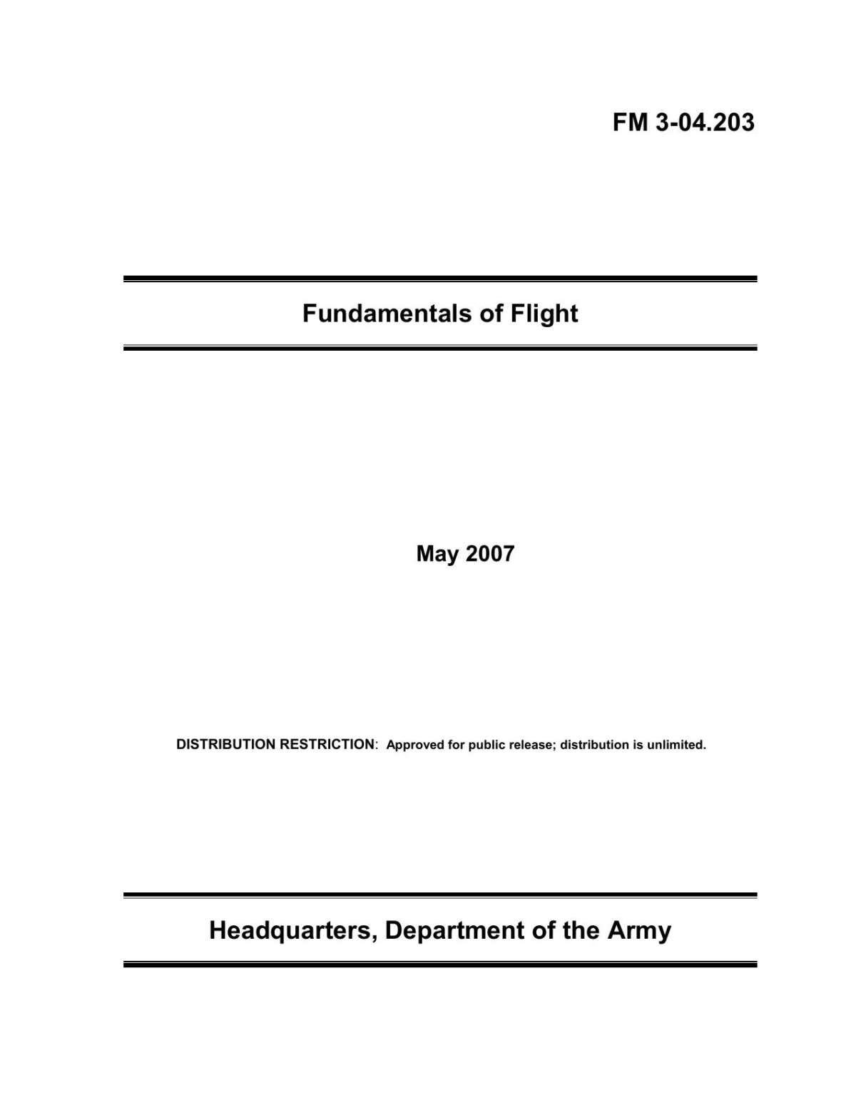 Fundamentals Of Flight Us Army Field Manual Fm 304203