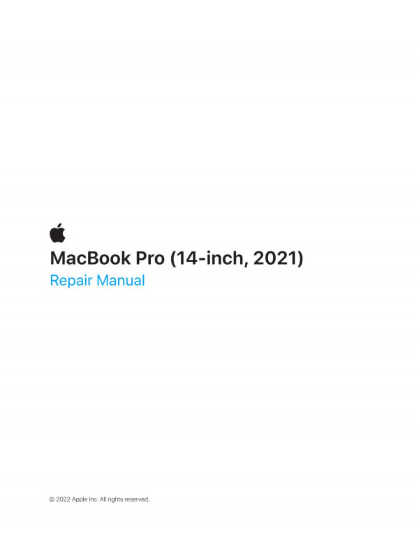 Macbook Pro 14inch 2021 Repair Manual Apple