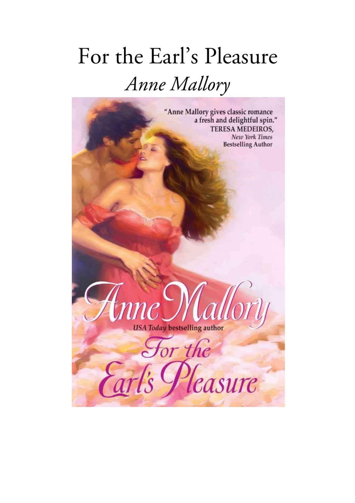 For The Earls Pleasure Anne Mallory