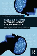 Research Methods In Second Language Psycholinguistics 1st Edition Jill Jegerski