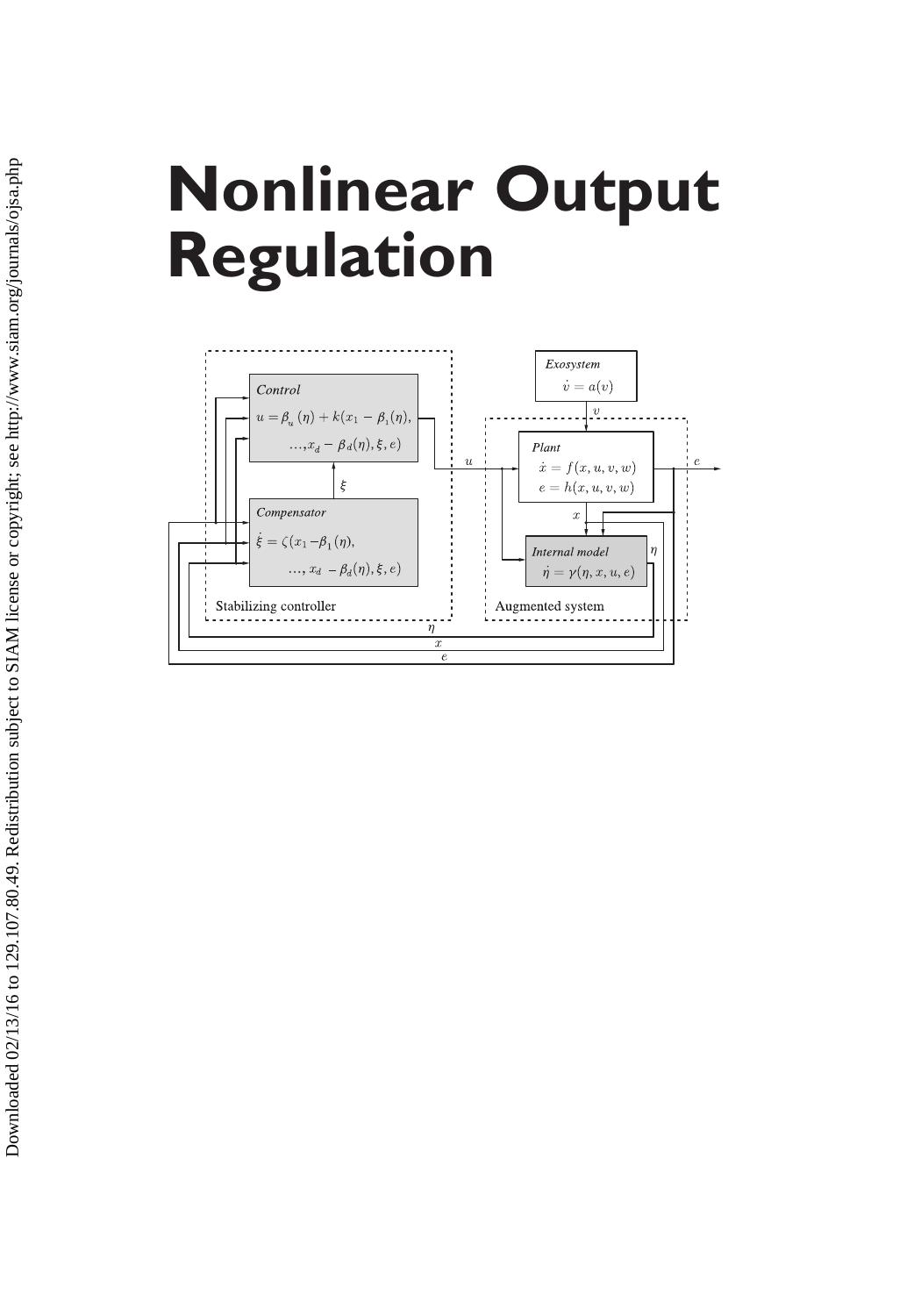 Nonlinear Output Regulation Theory And Applications 2004th Edition Jie Huang