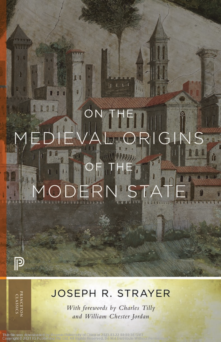 On The Medieval Origins Of The Modern State 1st Edition Joseph R Strayer