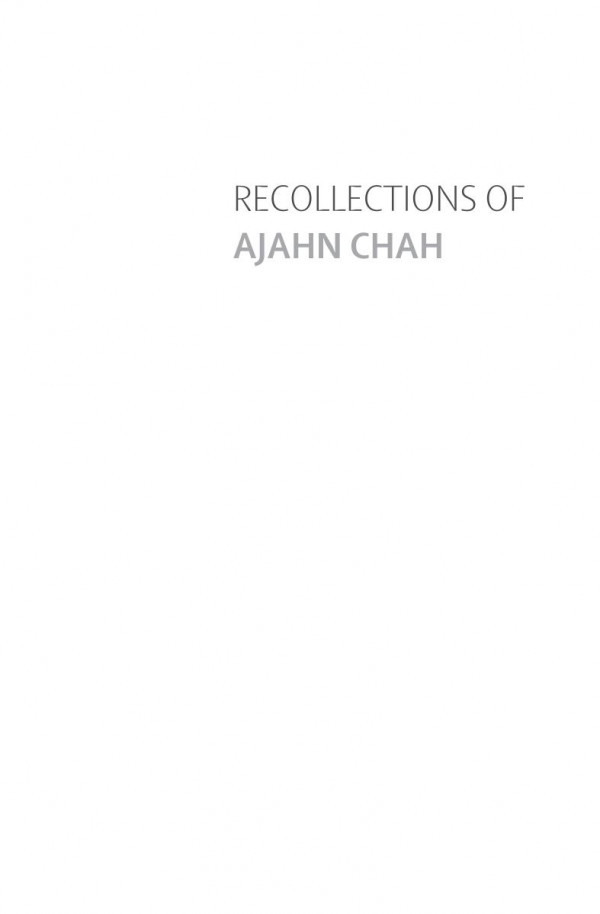 Recollections Of Ajahn Chah Ajhans Various Authors