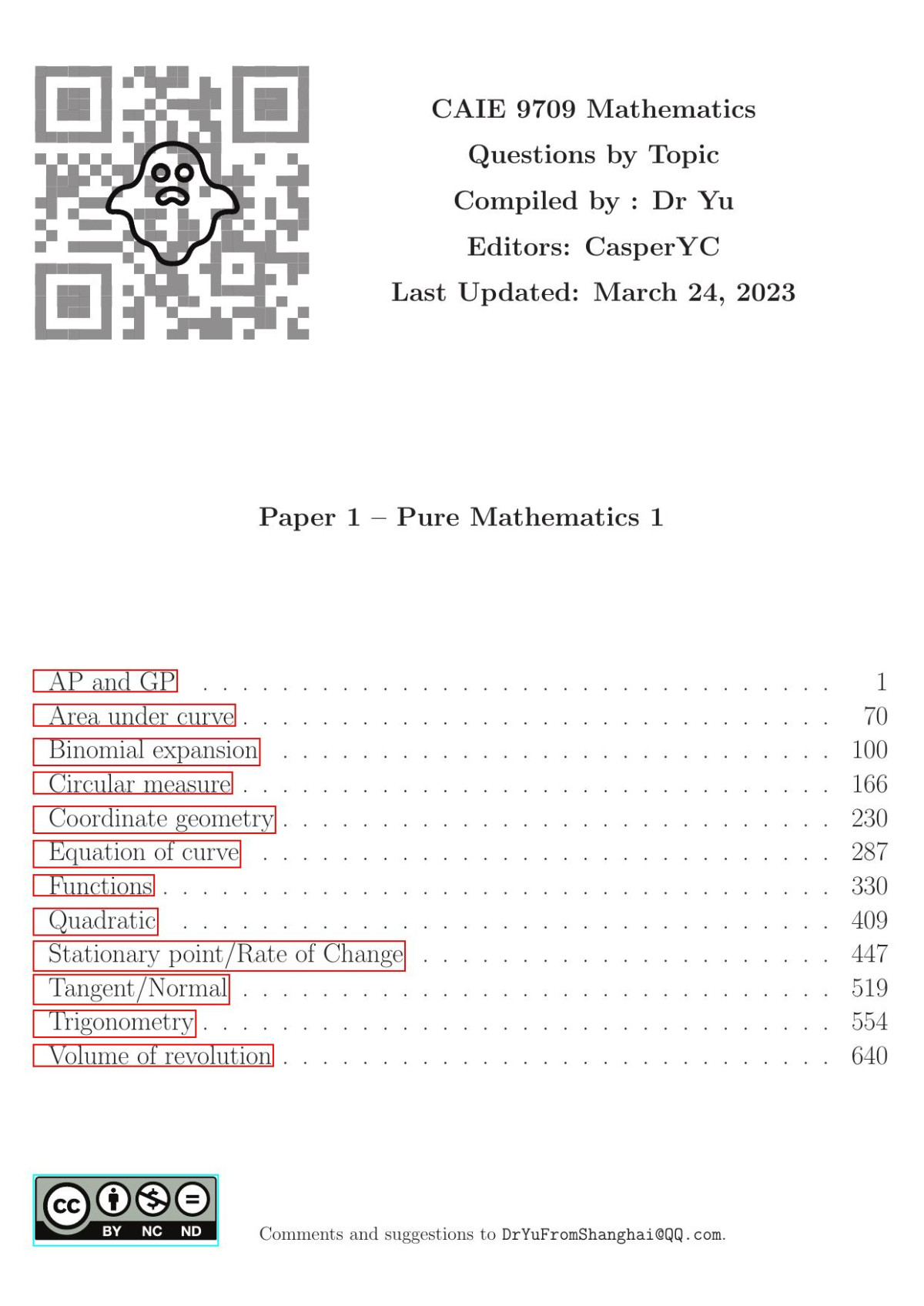 9709 Paper 1 Pure Mathematics 1 1st Edition Dr Yu Casperyc