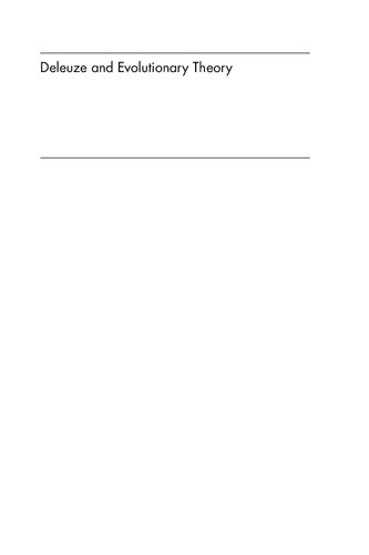 Deleuze And Evolutionary Theory Michael James Bennett Tano S Posteraro Eds