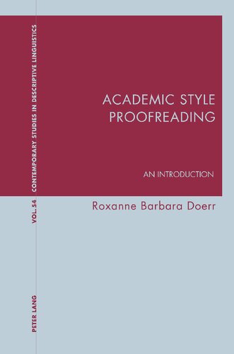 Academic Style Proofreading An Introduction Roxanne Barbara Doerr