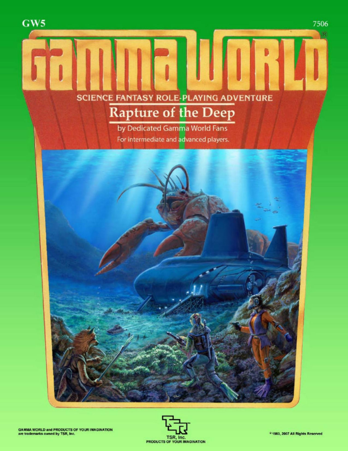 Rapture Of The Deep Gw5 Tsr 7506 1st Edition Dedicated Gamma World Fans