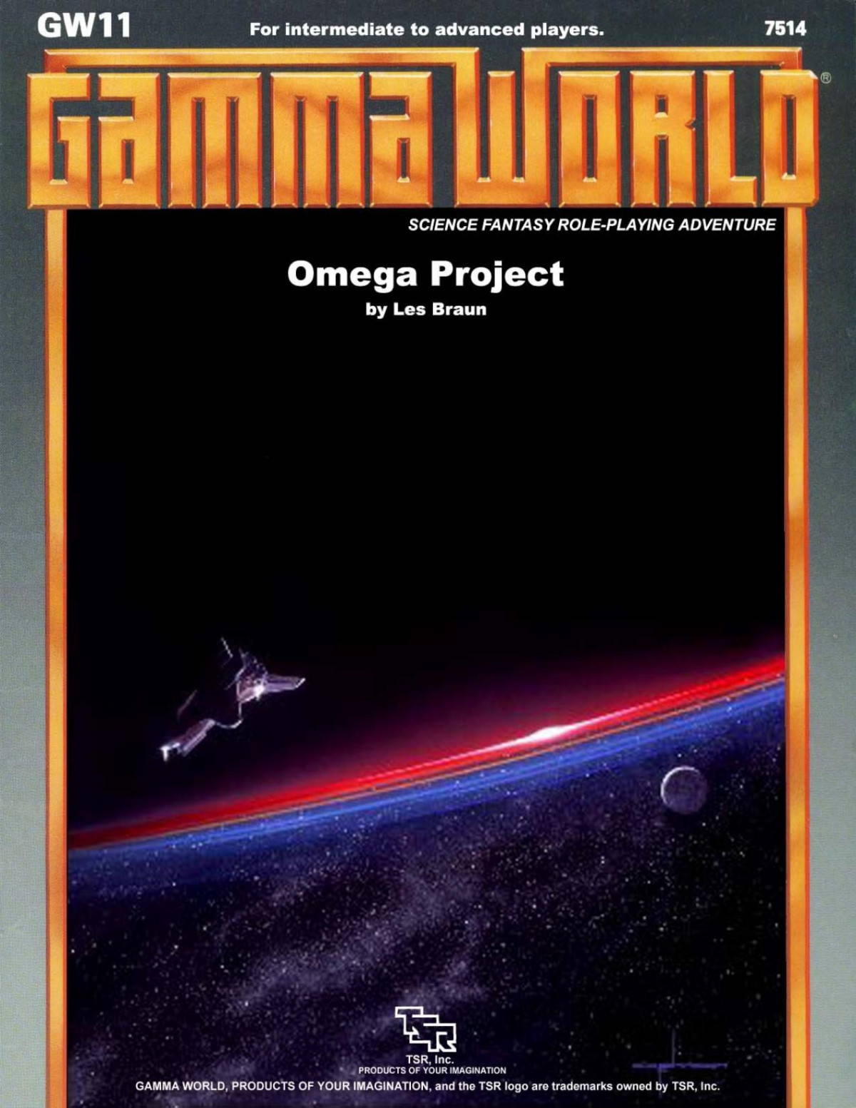 Omega Project Gamma World Science Fantasy Roleplaying Adventure Gm11 Tsr 7514 1st Edition Les Braun
