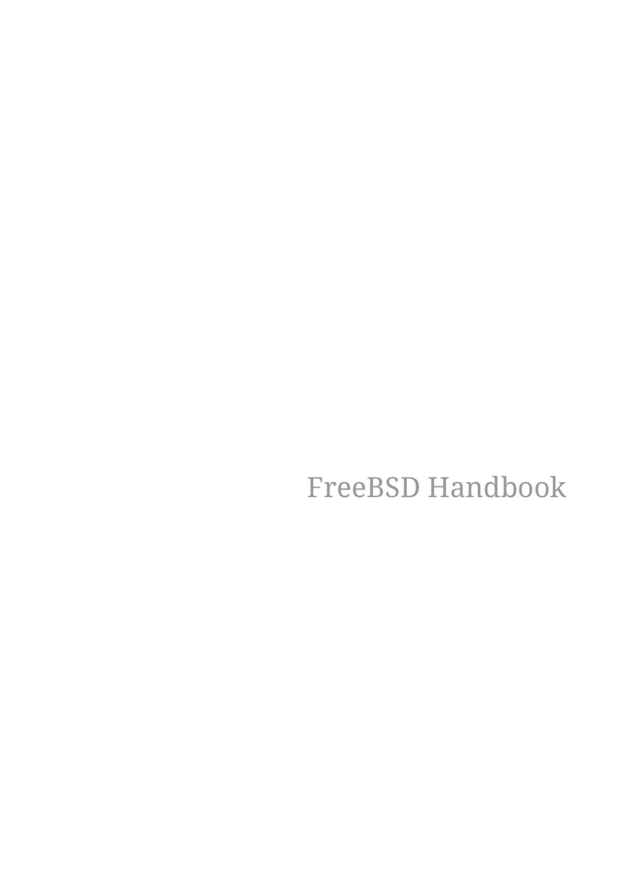 The Freebsd Handbook 4th Edition The Freebsd Documentation Project