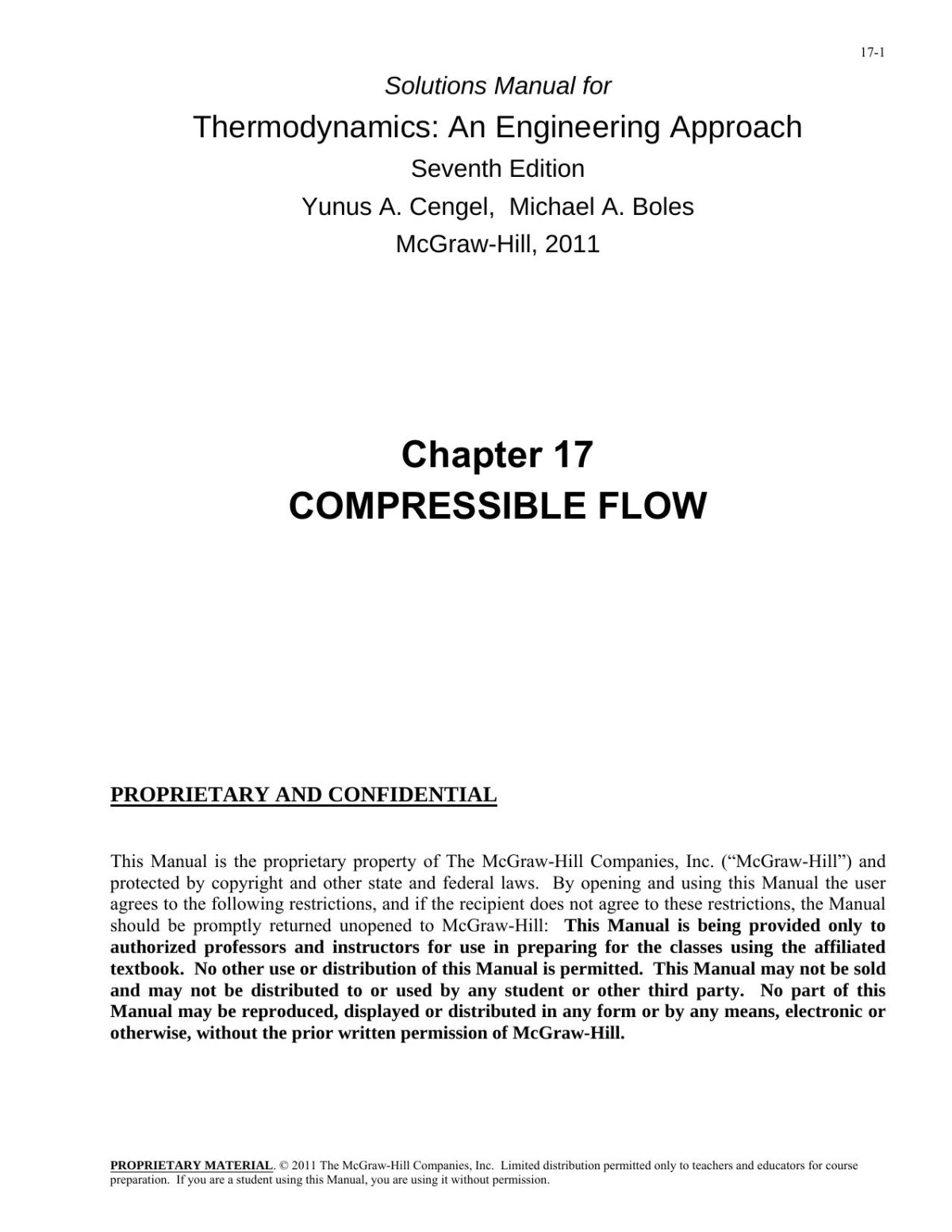 Solutions Manual For Thermodynamics An Engineering Approach Chapter 17 Compressible Flow 7th Edition Dr Yunus A Cengel