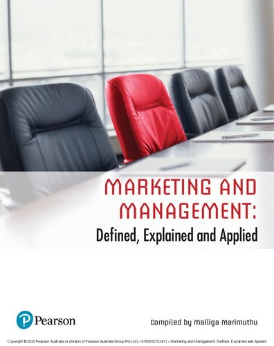 Marketing And Management Defined Explained And Applied 1st Edition Malliga Marimuthu