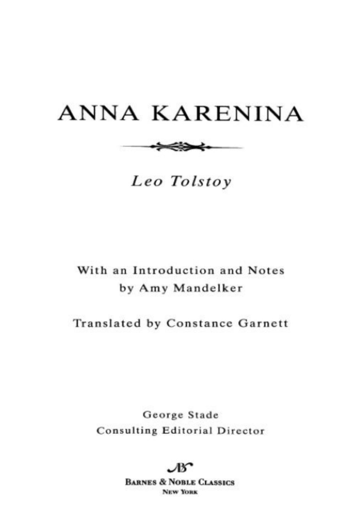 Anna Karenina Leo Nikoleyevich Tolstoy