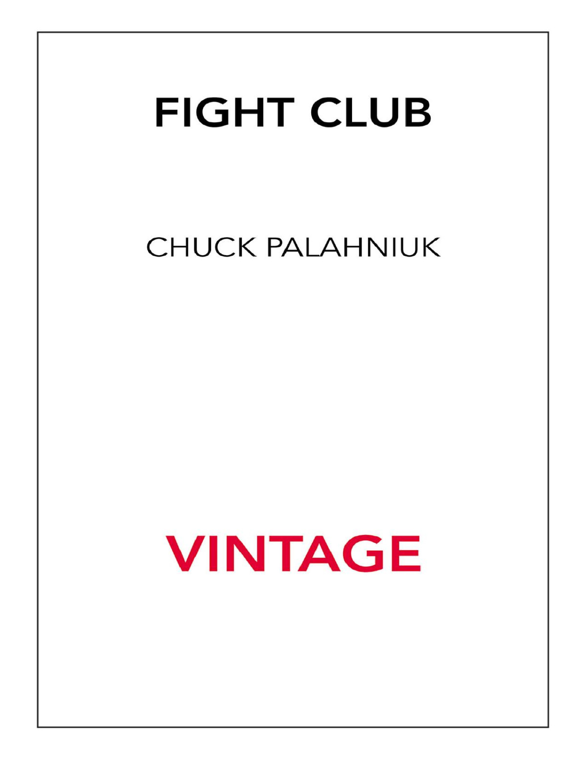 Fight Club Chuck Palahniuk