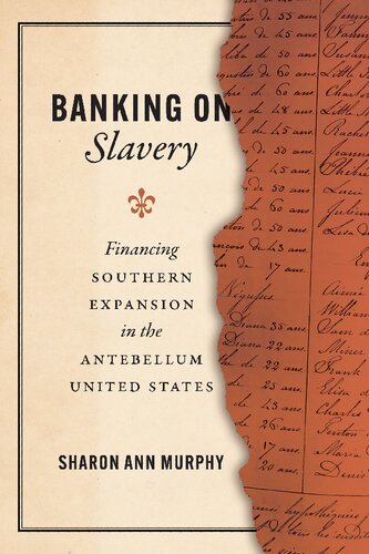 Banking On Slavery Financing Southern Expansion In The Antebellum United States Sharon Ann Murphy