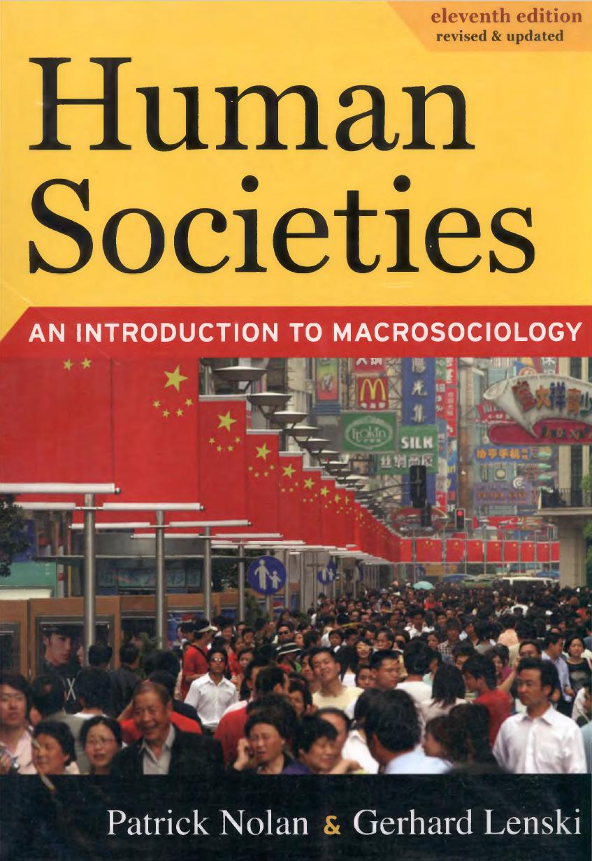 Human Societies 11th Edition Patrick Nolan Gerhard Lenski