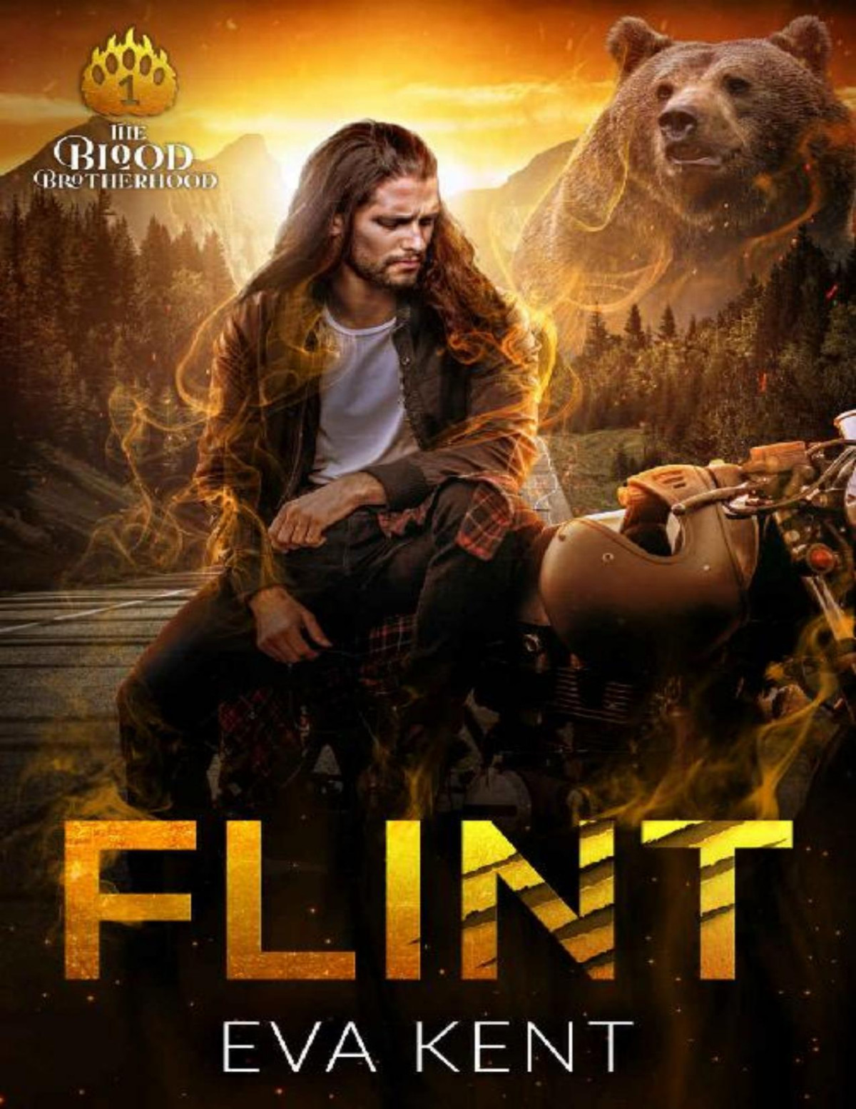 Flint A Bear Shifter Biker Romance The Blood Brotherhood Book 1 Eva Kent