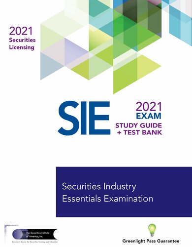 Securities Industry Essentials Exam Study Guide 2021 Test Bank The Securities Institute Of America