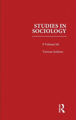 Studies In Sociology 9volume Set Various Authors