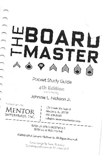 The Board Master Army Board Study Guide Johnnie L Hickson