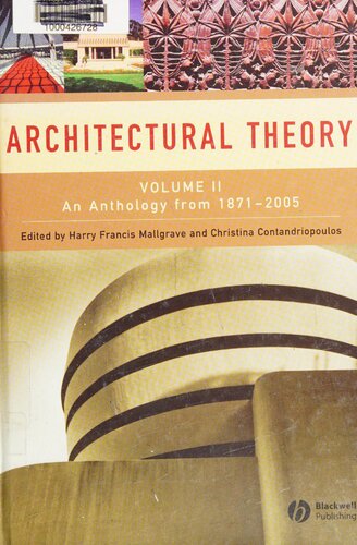 Architectural Theory Volume Ii Mallgrave Harry Francis