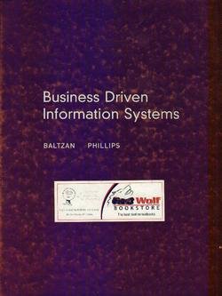 Bus Driven Information Systems Paige Baltzan