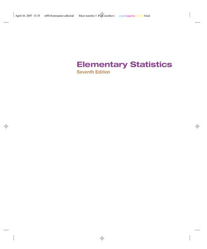 Elementary Statistics 7th Edition Neil A Weiss