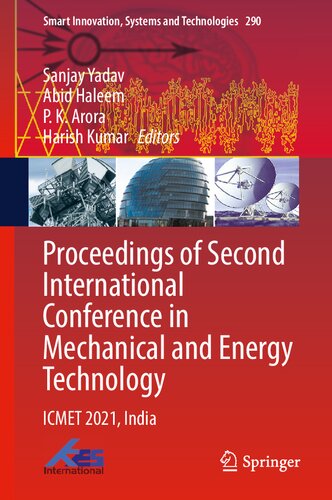 Proceedings Of Second International Conference In Mechanical And Energy Technology Icmet 2021 India Sanjay Yadav