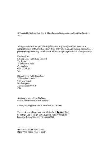A Research Agenda For The Gig Economy And Society Valerio De Stefano Editor