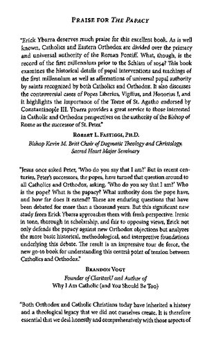 The Papacy Revisiting The Debate Between Catholics And Orthodox 1st Edition Erick Ybarra