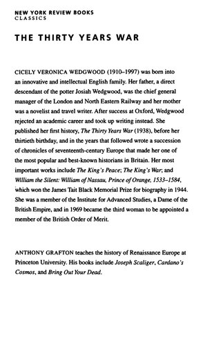 The Thirty Years War Cv Wedgwood Anthony Grafton