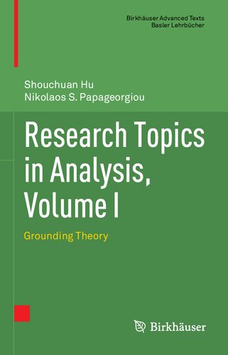 Research Topics In Analysis 2022th Edition Shouchuan Hu Nikolaos S Papageorgiou