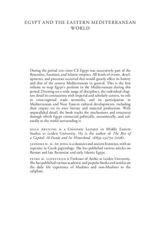Egypt And The Eastern Mediterranean World From Constantinople To Baghdad 5001000 Ce Jelle Bruning Editor
