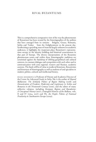 Rival Byzantiums Empire And Identity In Southeastern Europe Diana Mishkova