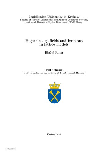 Higher Gauge Fields And Fermions In Lattice Models Baej Ruba