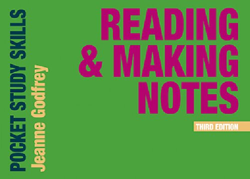 Reading And Making Notes Pocket Study Skills Third Jeanne Godfrey