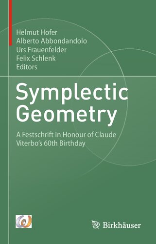 Symplectic Geometry A Festschrift In Honour Of Claude Viterbos 60th Birthday Helmut Hofer