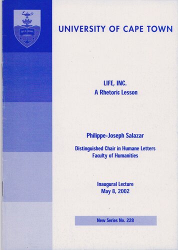 Life Inc A Rhetoric Lesson Philippejoseph Salazar