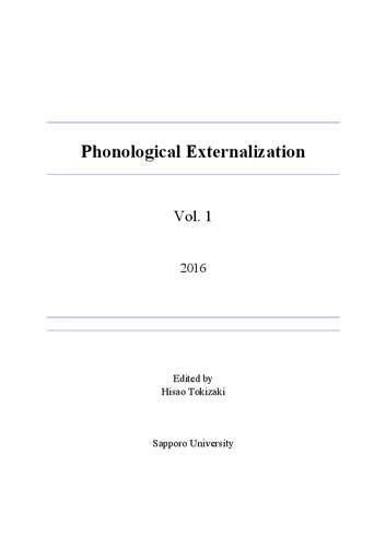 Phonological Externalization Hisao Tokizaki