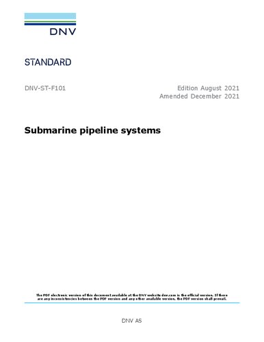 Dnvstf101 2021submarine Pipeline Systems Dnv