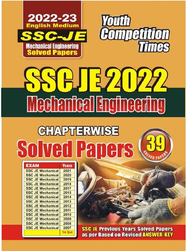 Ssc Je Objectivemechanical Engineering2022 4th Edition Youth Competition Editorial Board