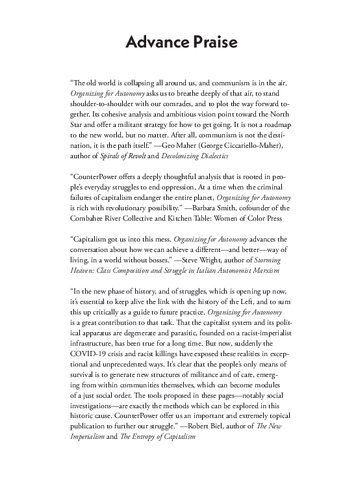 Organizing For Autonomy History Theory And Strategy For Collective Liberation 1st Edition Counterpower