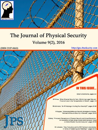 The Journal Of Physical Security Volume 9 Issue 2 Jps 92 2nd Edition Right Brain Sekurity