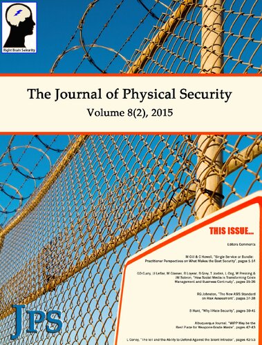 The Journal Of Physical Security Volume 8 Issue 2 Jps 82 2nd Edition Right Brain Sekurity